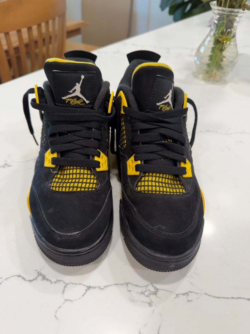 Jordan Kids Black and Yellow Sneakers
